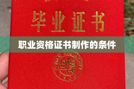 坡头职业资格证书制作的条件
