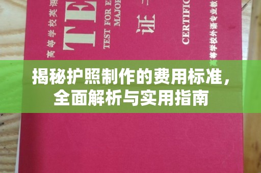 坡头揭秘护照制作的费用标准，全面解析与实用指南